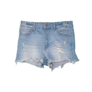 Wax Jean High Rise Distressed Cut Off Blue Jean Shorts Women's Size Small